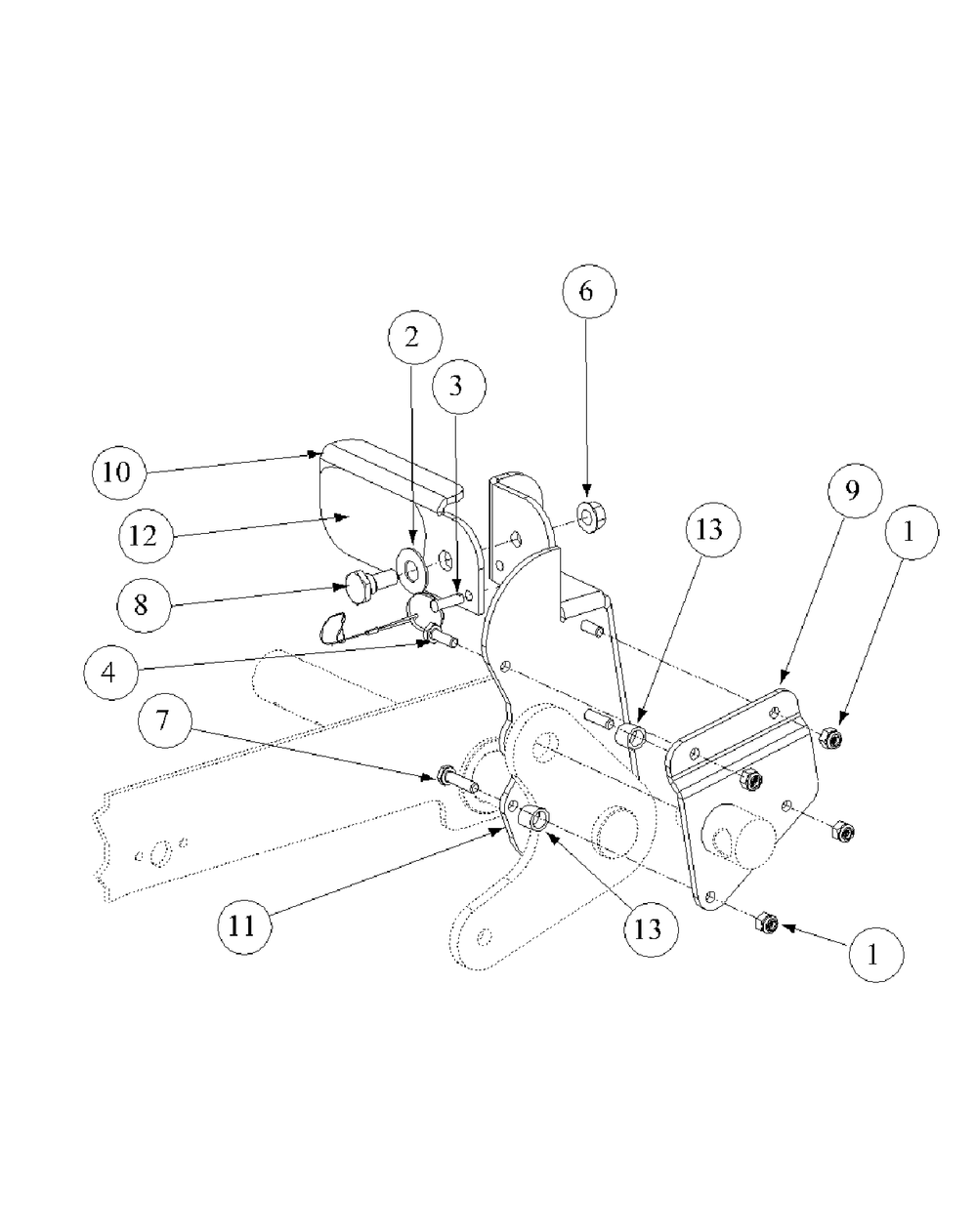 Foot Pedal Deck Lift Assembly Diagram and Parts List for M72-GN (53AB5FEZ750-28-HP)(2004) Cub Cadet Lawn Tractor